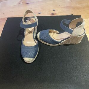 Lauren Ralph Lauren Navy Espadrille Wedges